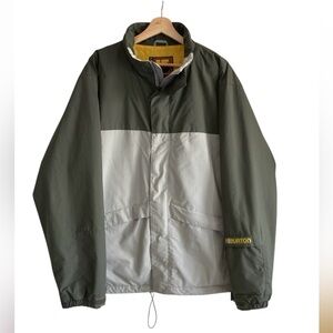 Burton Mens Snowboarding Winter Olive Green & Tan Colorblock Winter Coat